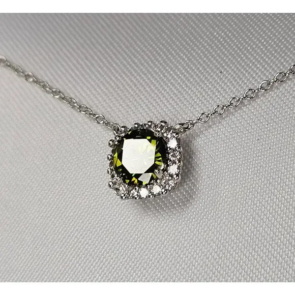 NEW Peridot Sterling Silver Necklace - August Birthstone - Picture 2 of 6
